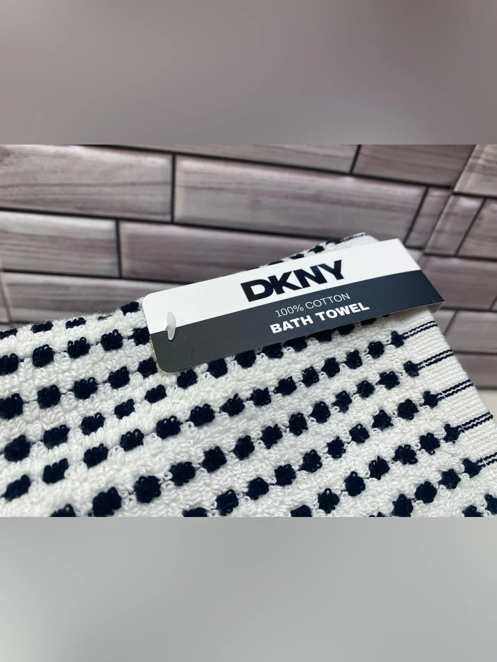 DKNY ❤️Cotton (2) Bath & (2)Hand ,(4) WASHCLOTH Towel Set B&W NWT